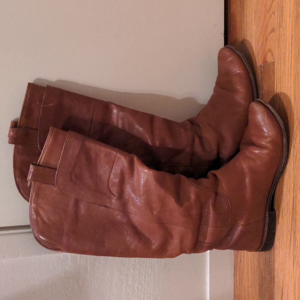 FRYE Paige Tall Riding Boots Brown Size 9M